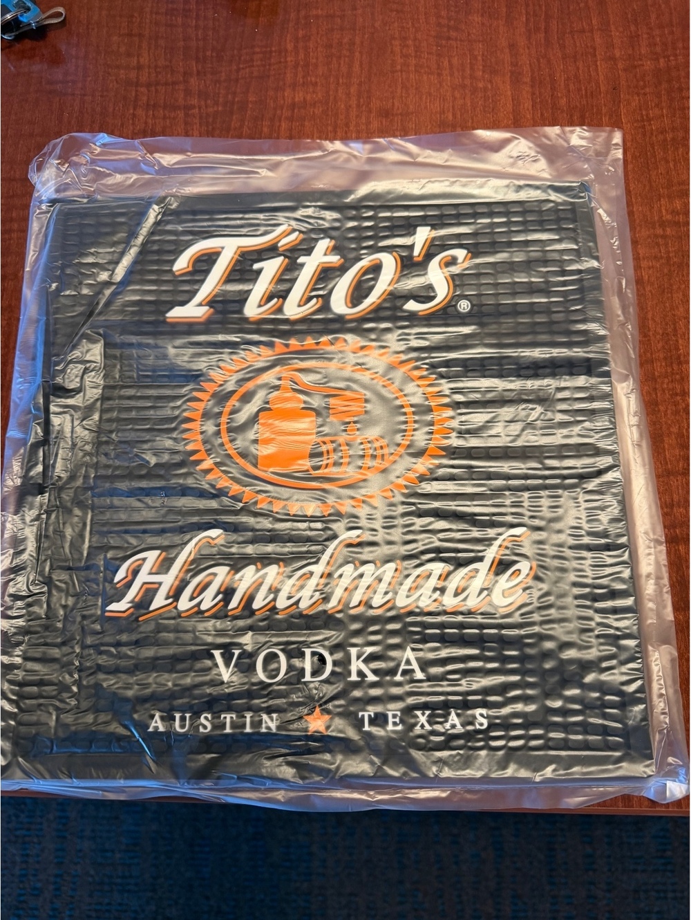 Tito's Handmade Vodka Bar Mat Rubber Spill Mat 12x12 inches